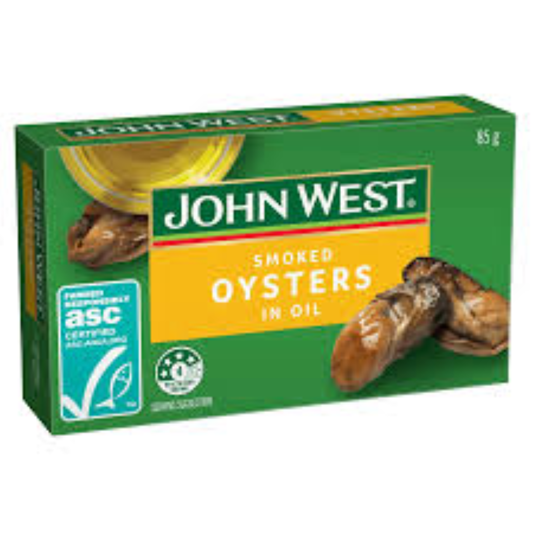 JOHN W.SMOKED OYSTERS IN S/FLOWER OIL 85G